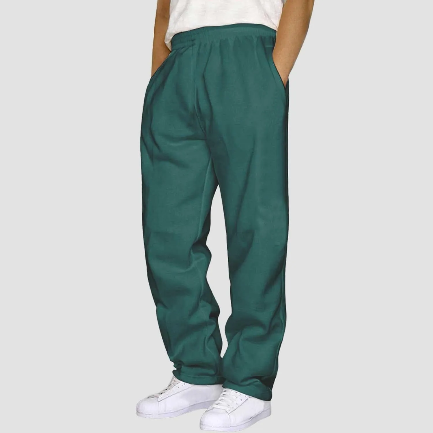 BIFUTON Sweat Pants for Mens Big and Tall Straight Leg Joggers Drawstring Fleece Lined Pants Men Winter Pants Workout Pants