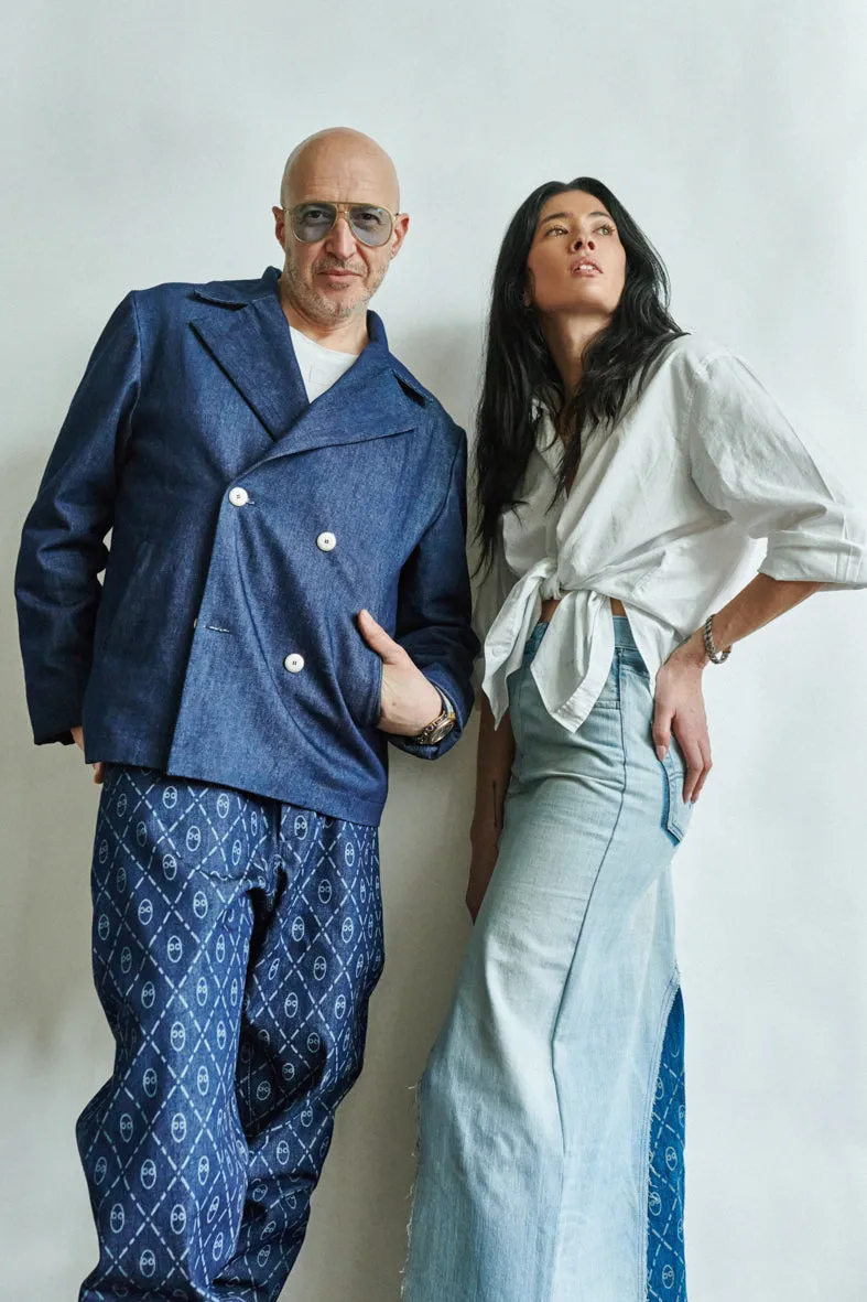 BK   Saturnino signature logo denim trousers