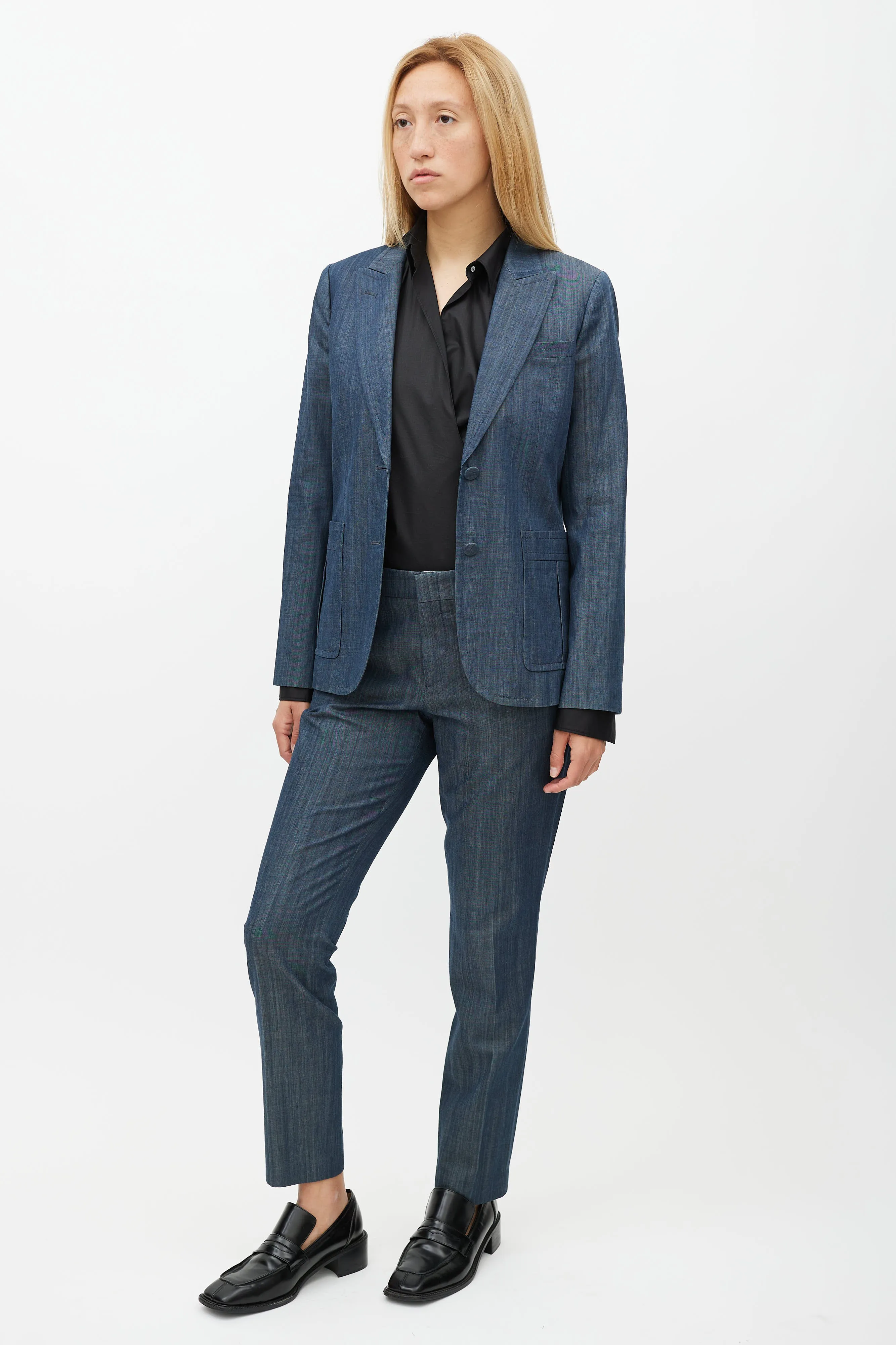 Blue Denim Pant Suit