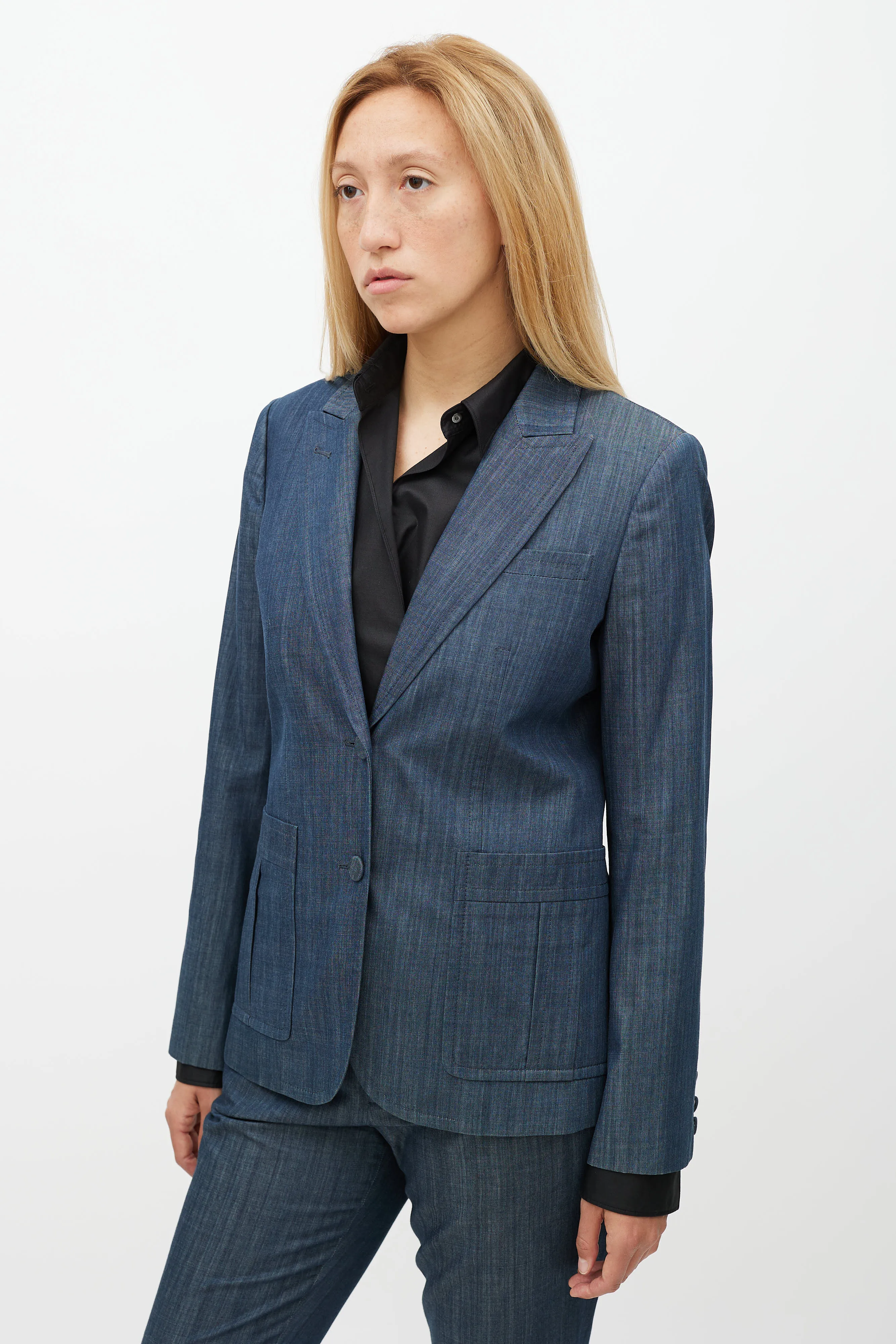 Blue Denim Pant Suit