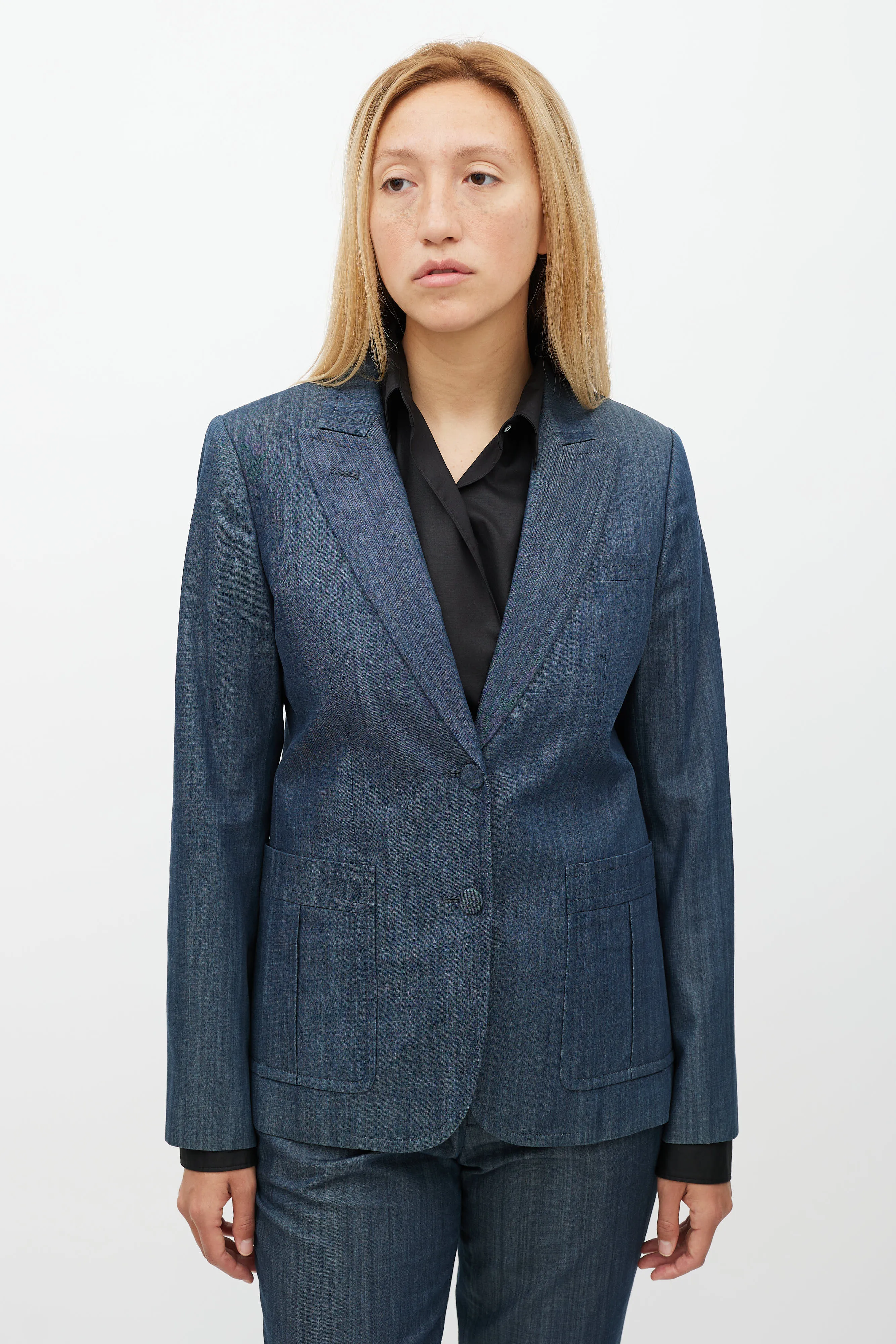 Blue Denim Pant Suit
