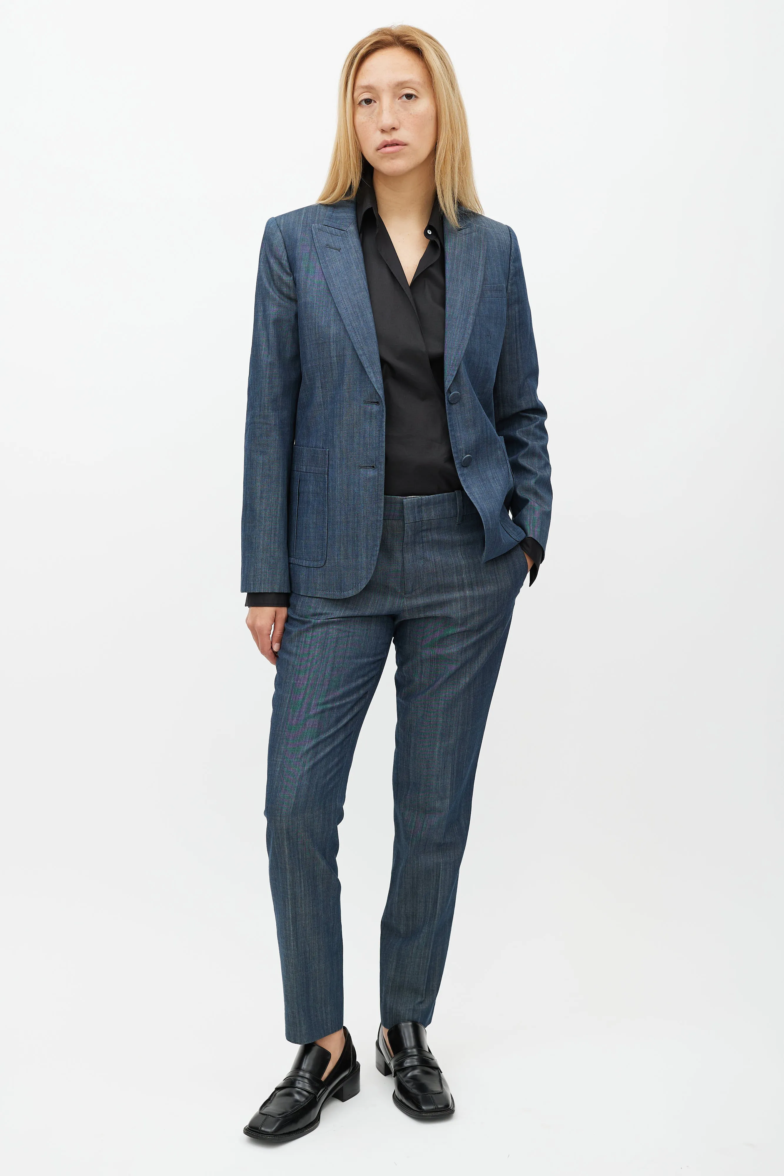Blue Denim Pant Suit