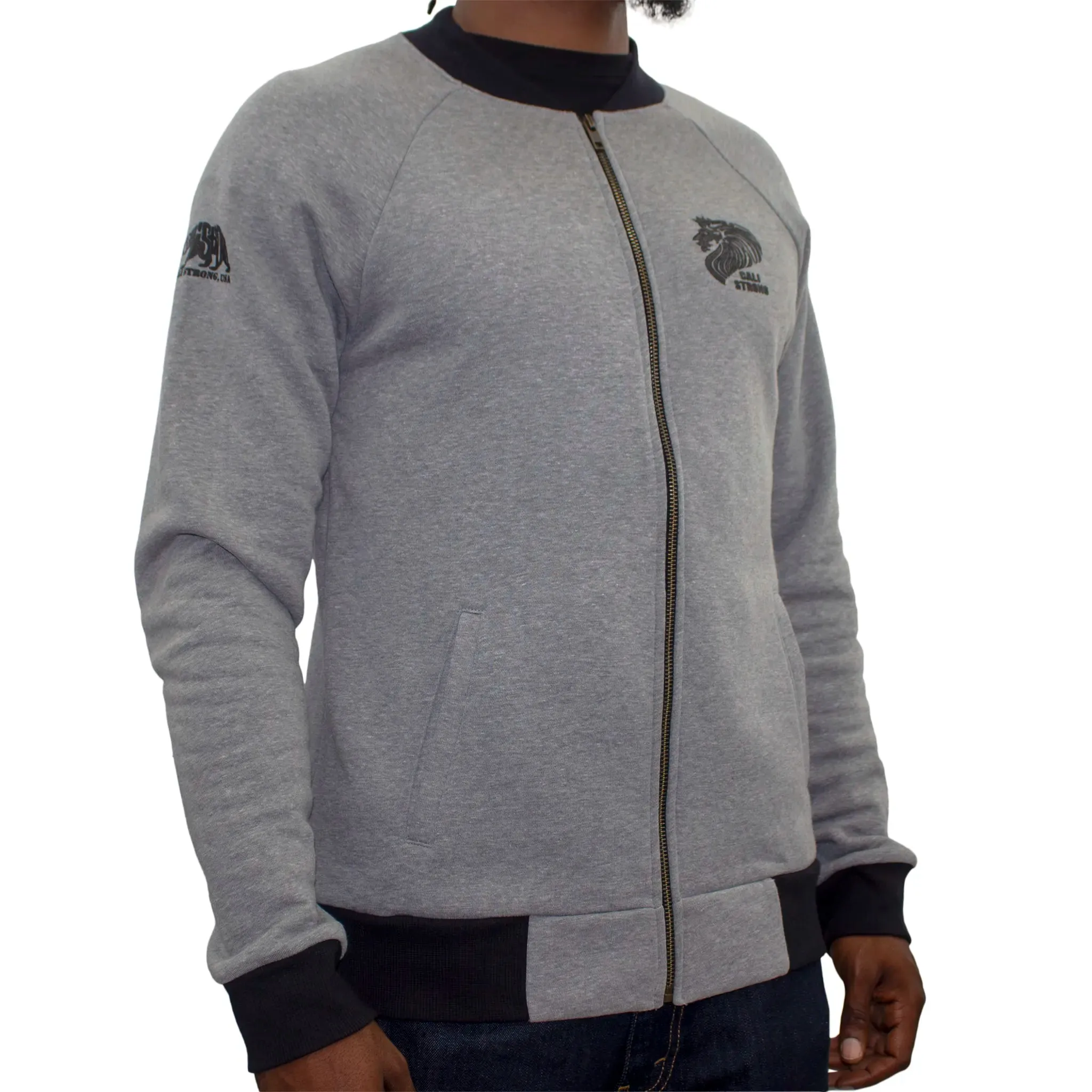 CALI Strong Lord Rasta Bomber Jacket Heather Gray