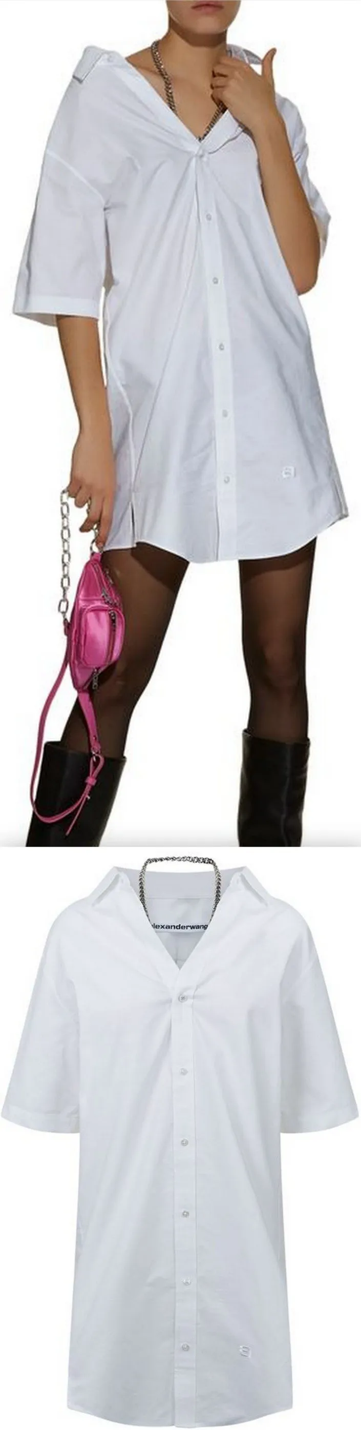 Chain Detail Shirt Dress
