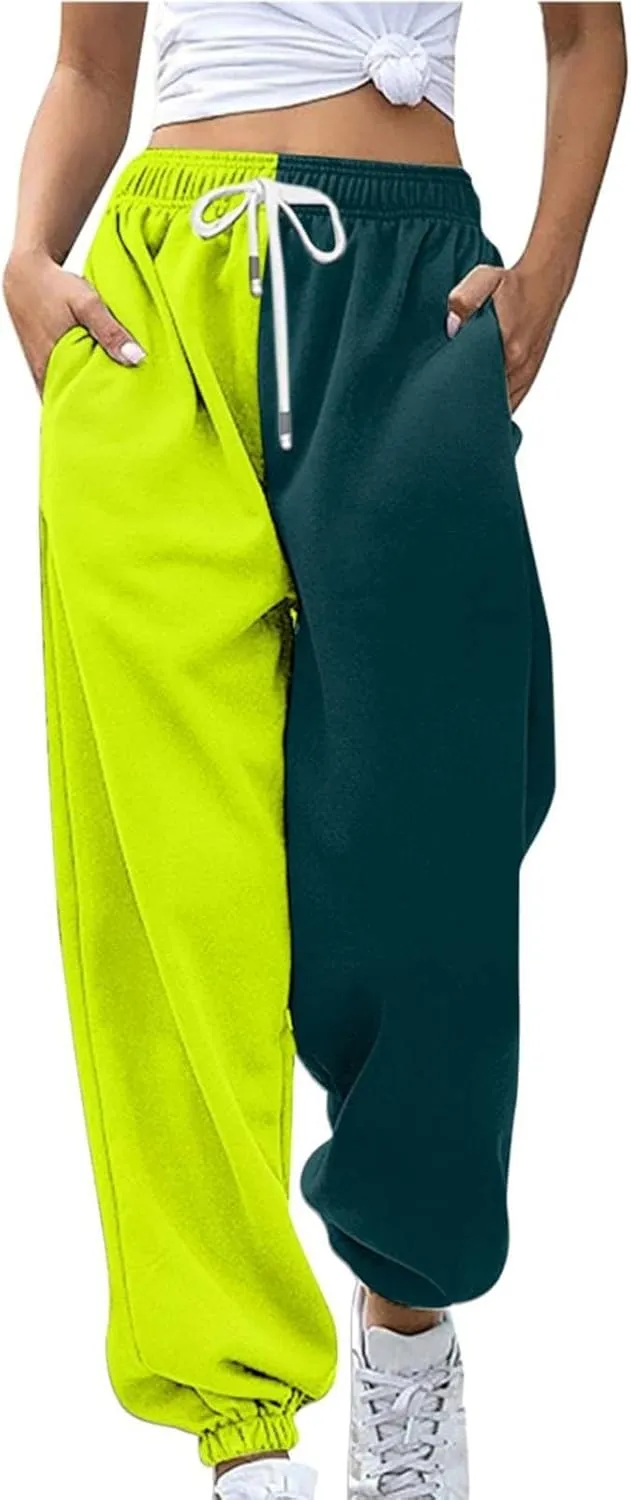 Closed Bottom Sweatpants Women Colored Pants Fall Trends Lounge Joggers High Waisted Cinch Straight Leg Cotton Trousers