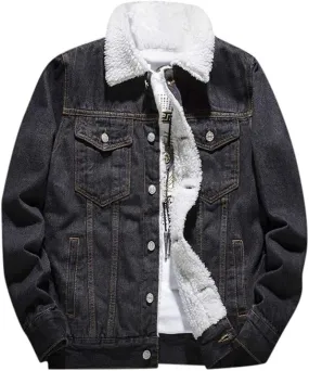 Denim Jacket Men Lightweight Button Down Long Sleeve Jean Jackets Coats Spring Fall Fashion, S-4XL