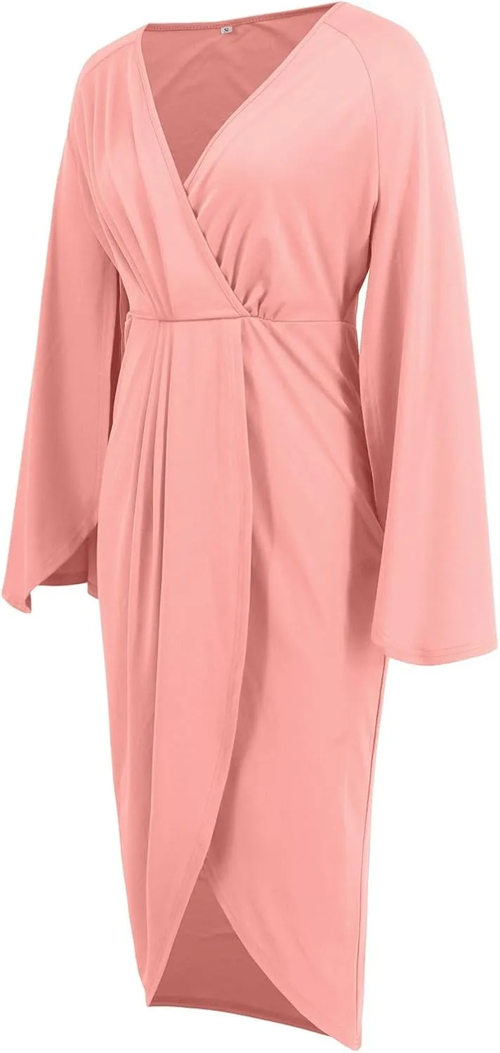 Elegant Dresses for Women Classy Loose Flowy Swing Sleeve Tie Waist Semi Formal Dress Wedding Guest Elegant Swimsuit Coverup