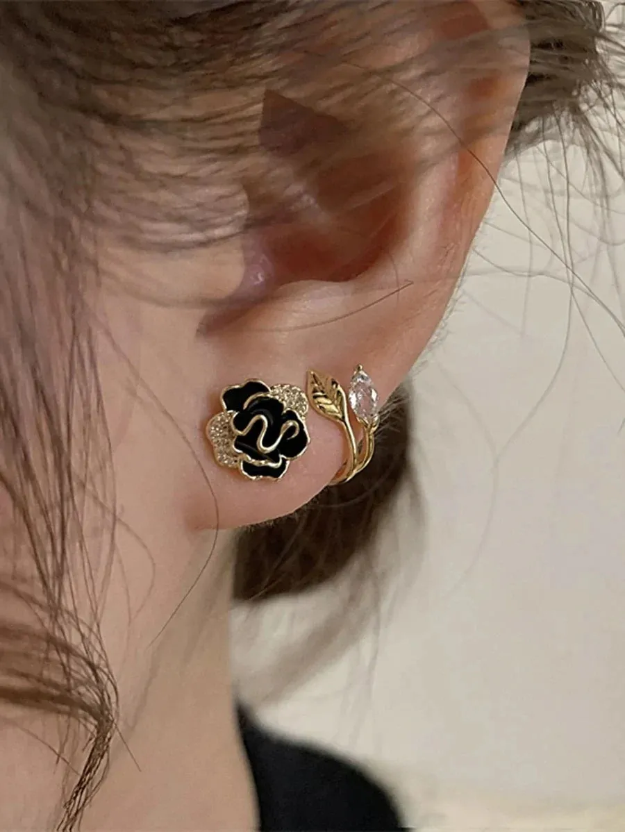 Flower Decor Earring Jackets