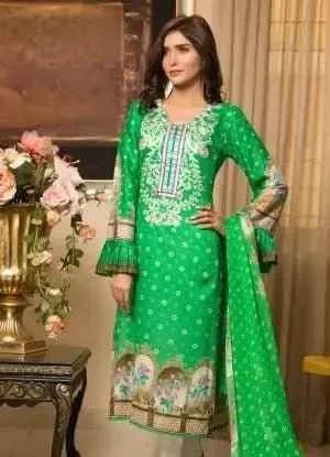 IshDeena Pakistani Dresses for Women Ready to Wear Salwar Kameez Ladies Suit - 3 Piece (Small, Green - Embroidery Vol3)