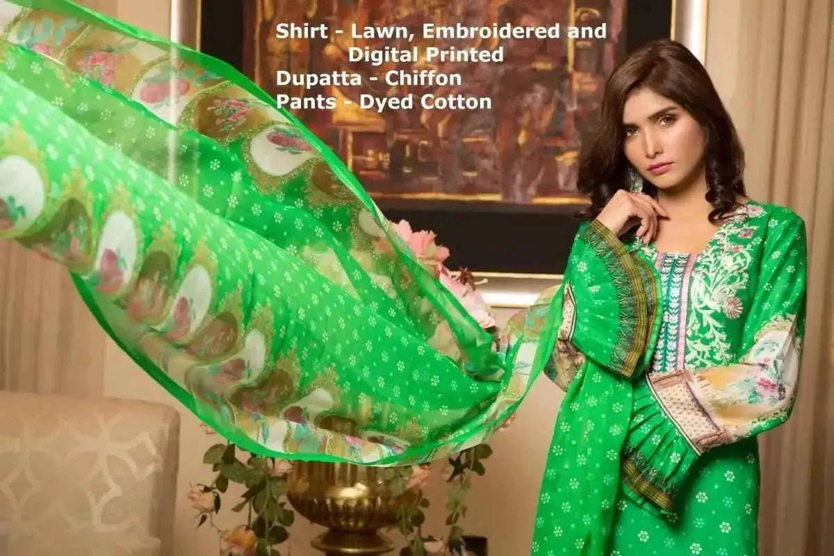 IshDeena Pakistani Dresses for Women Ready to Wear Salwar Kameez Ladies Suit - 3 Piece (Small, Green - Embroidery Vol3)