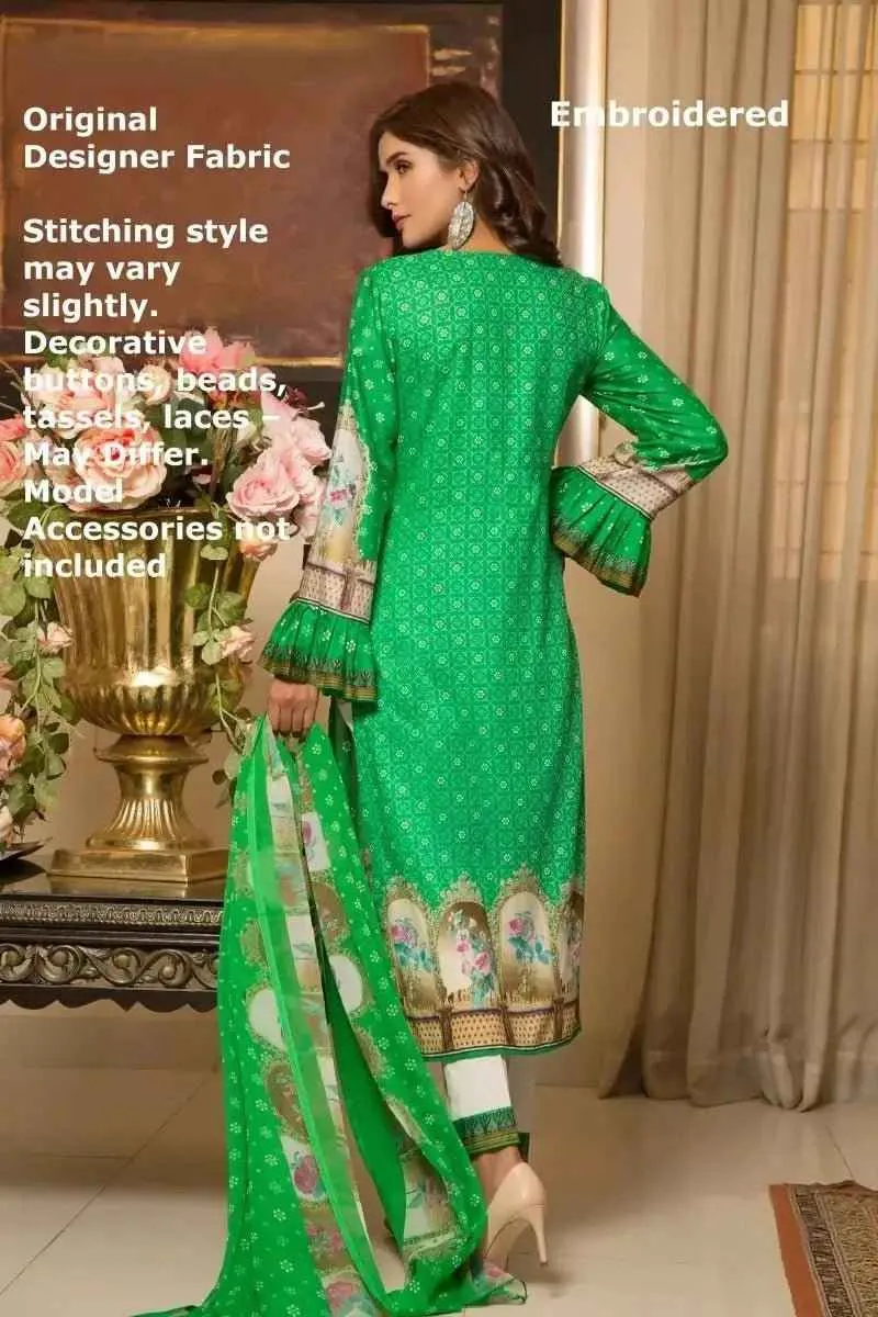 IshDeena Pakistani Dresses for Women Ready to Wear Salwar Kameez Ladies Suit - 3 Piece (Small, Green - Embroidery Vol3)
