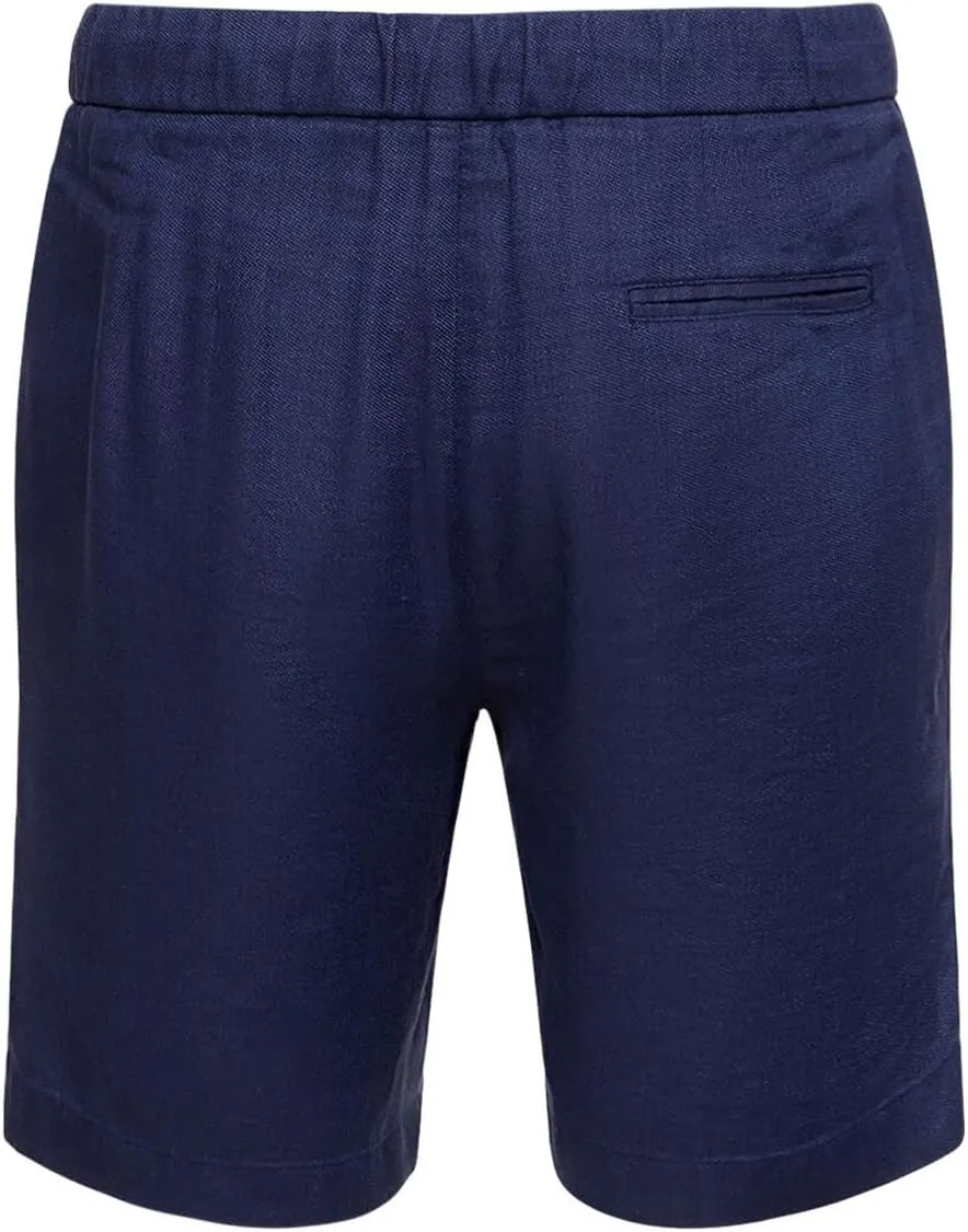 Men's Casual Cotton Linen Shorts Linen Shorts Casual Cotton Elastic Waist Summer Beach Vacation Shorts with Pockets