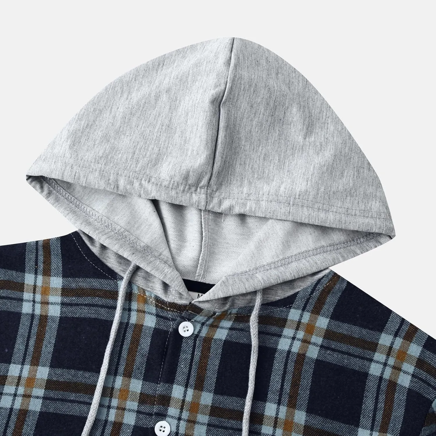 Men's Flannel Shirt Jacket Long Sleeve Plaid Shirt Lightweight Fashion Spring Fall Casual Jackets Hoodies Sweatshirt