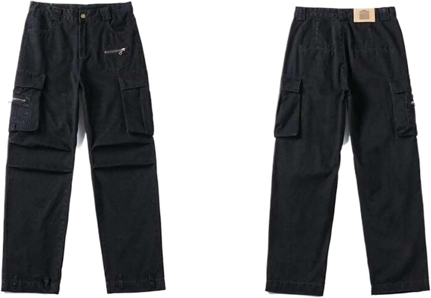 Men's High-Street Cargo Pants,Multi-Pocket,Straight-Leg Loose Versatile Casual Trousers