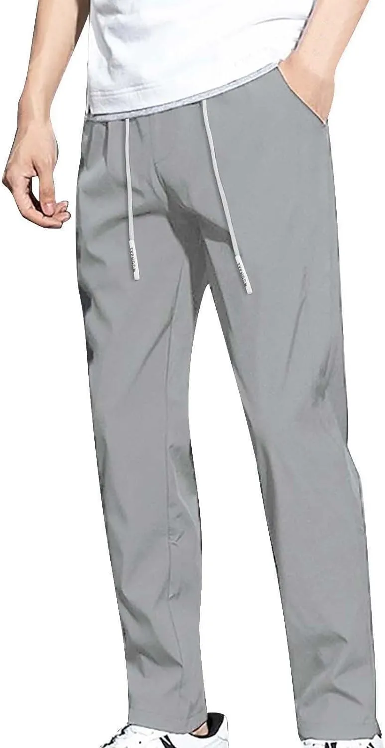 MIDOO Mens Pants Joggers Athletic Training Track Joggers Drawstring Stretch Elastic Waist Pants Comfy Lounge Pants