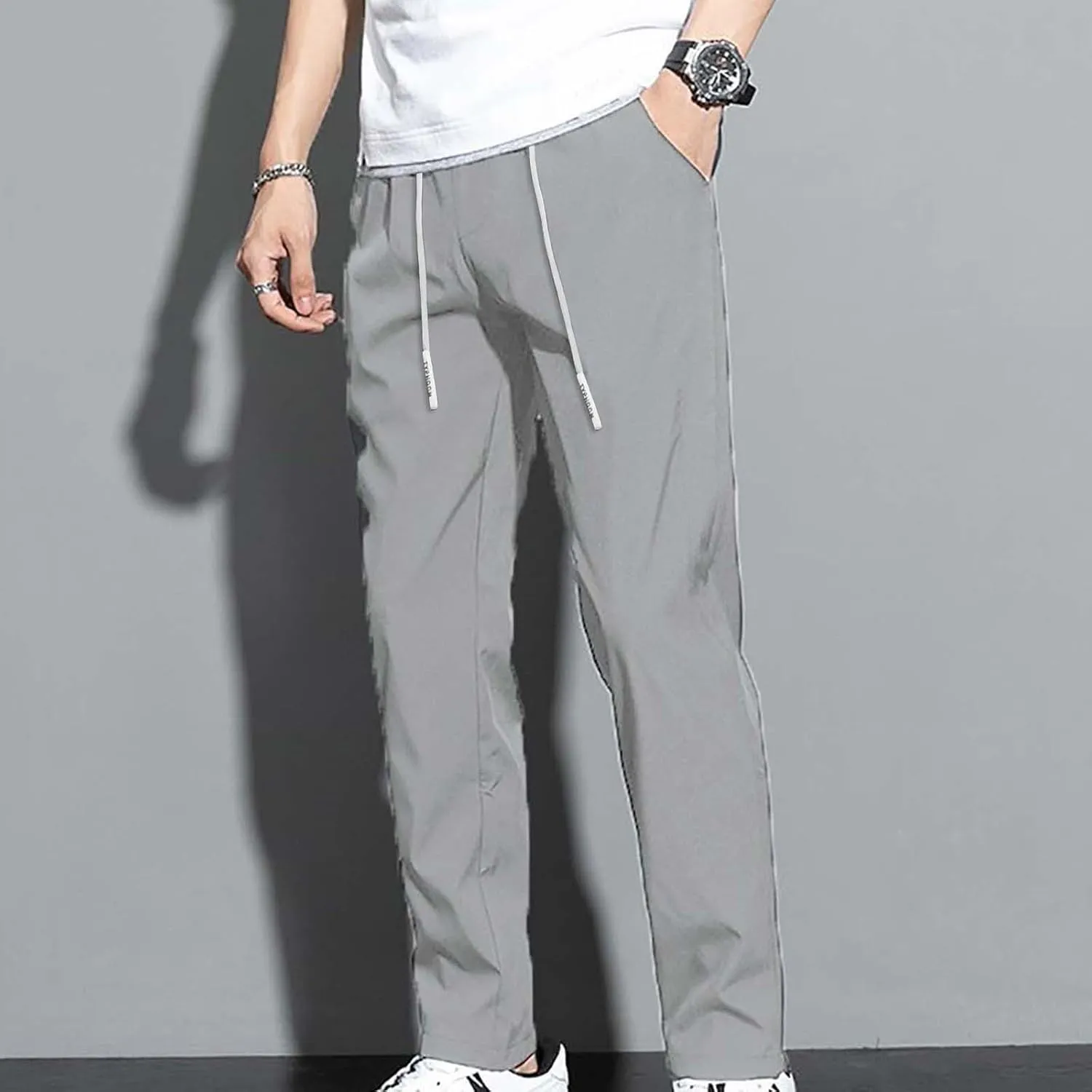 MIDOO Mens Pants Joggers Athletic Training Track Joggers Drawstring Stretch Elastic Waist Pants Comfy Lounge Pants
