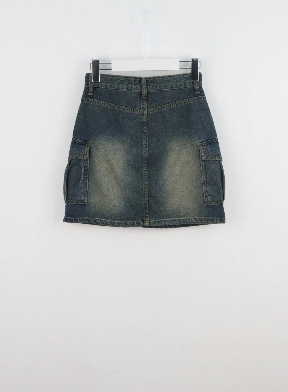 Mini Cargo Denim Skirt CL318