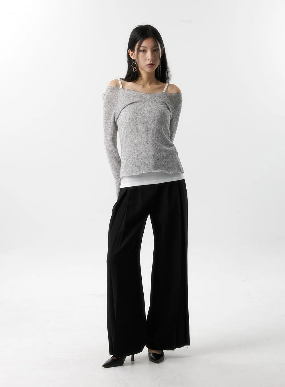 Wide Fit Pintuck Trousers IS315