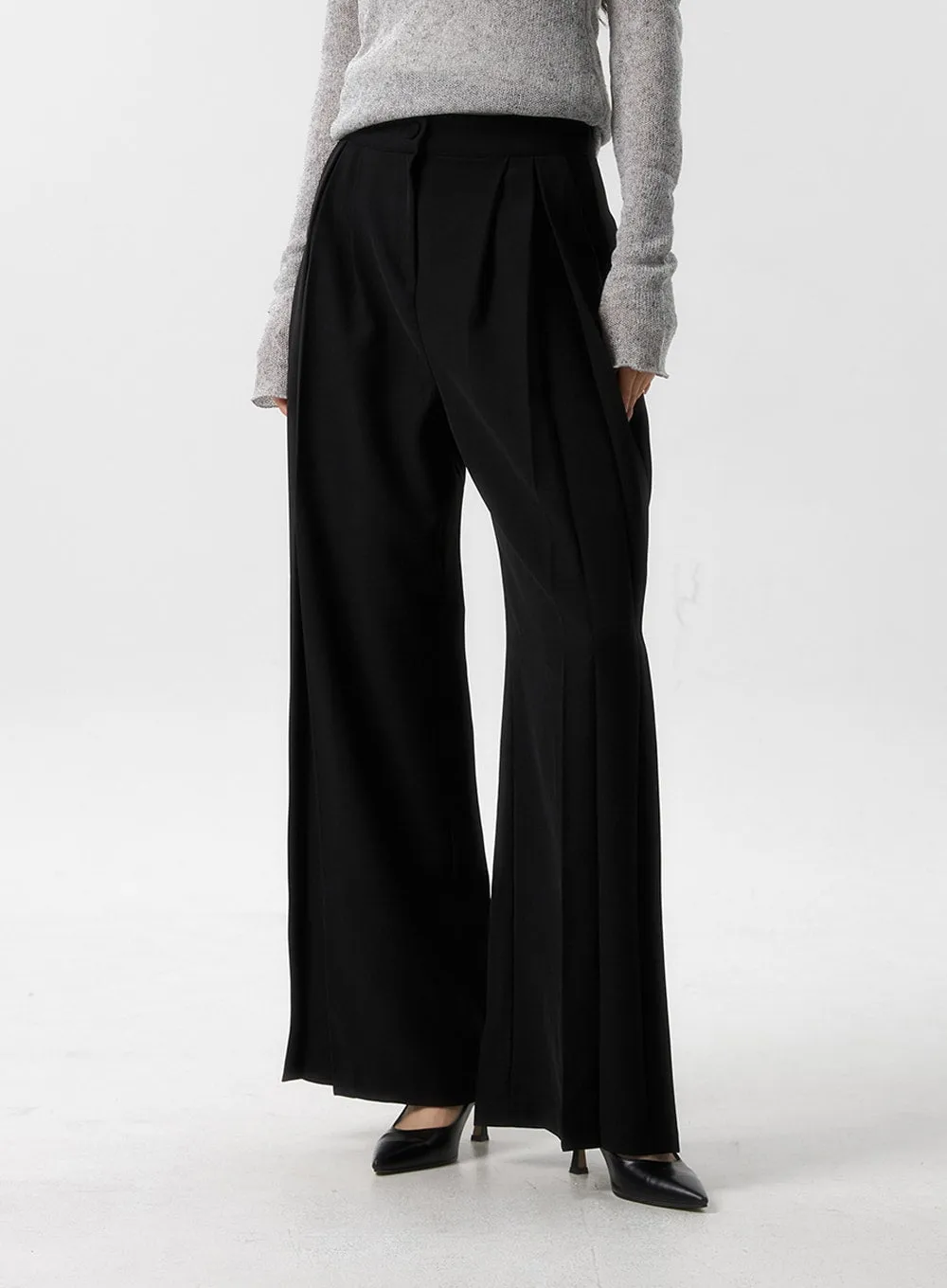 Wide Fit Pintuck Trousers IS315