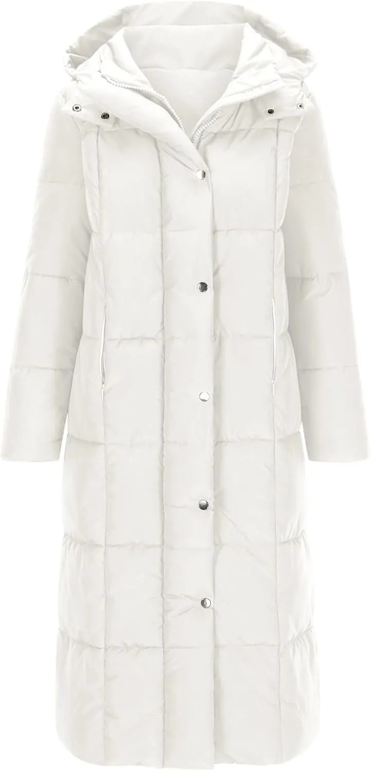 Women Winter Coats Plus Size Long Puffer Jackets Casual Oversized Thicken Down Coats Long Sleeve Overcoats
