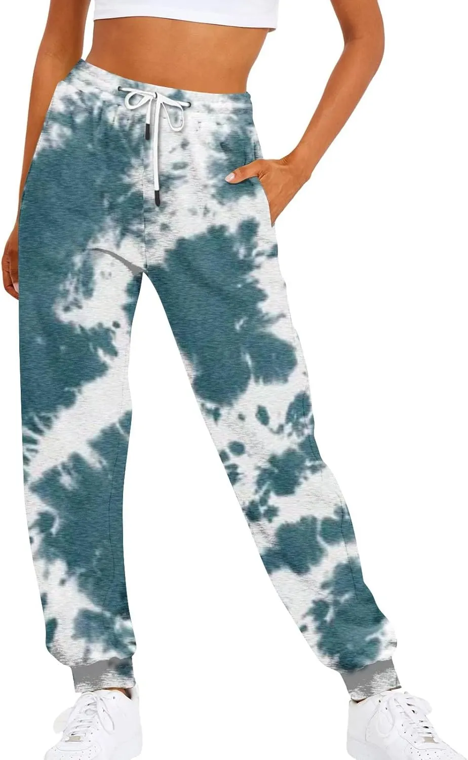 Women's Joggers Pants Holiday Modern Tapered Trousers Fitness Cosy Joggers Hi Waist Tye Dye Lightweight Lounge Pants