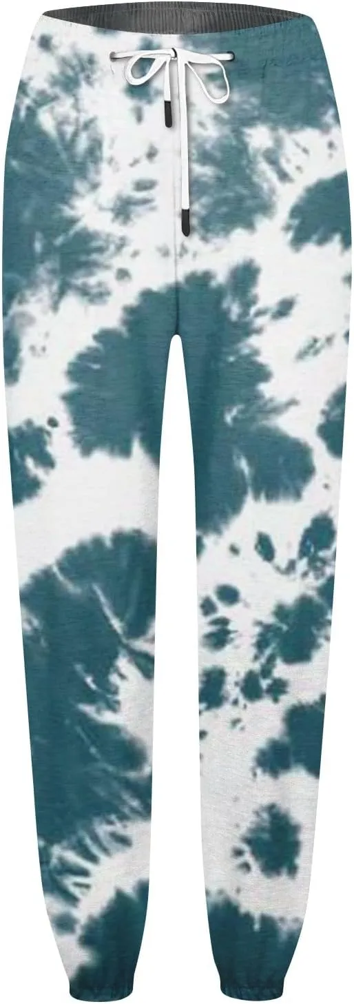 Women's Joggers Pants Holiday Modern Tapered Trousers Fitness Cosy Joggers Hi Waist Tye Dye Lightweight Lounge Pants