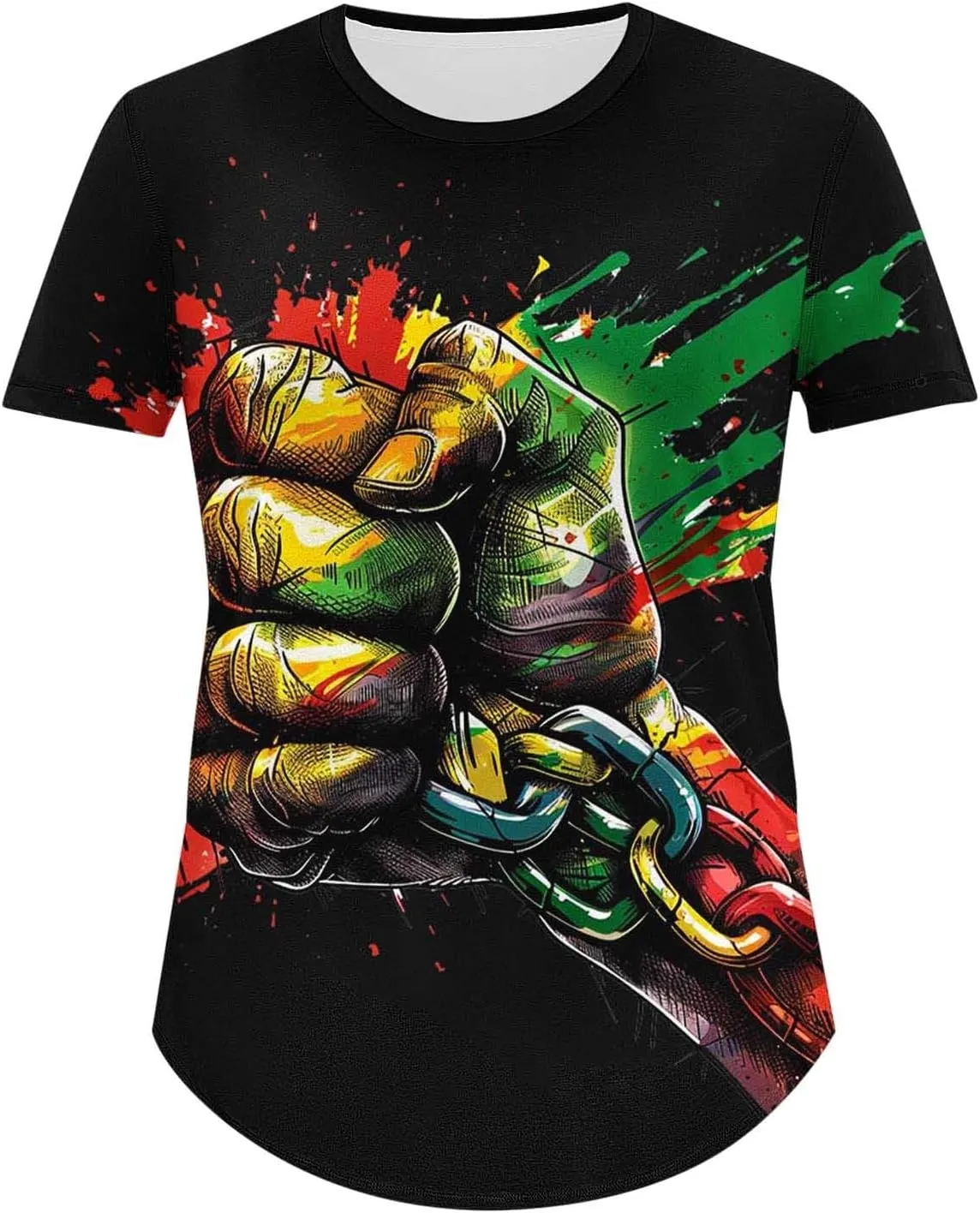 Womens Plus Size Juneteenth Shirt Short Sleeve Summer Tops Black History Month T-Shirts African Freedom Day Tees