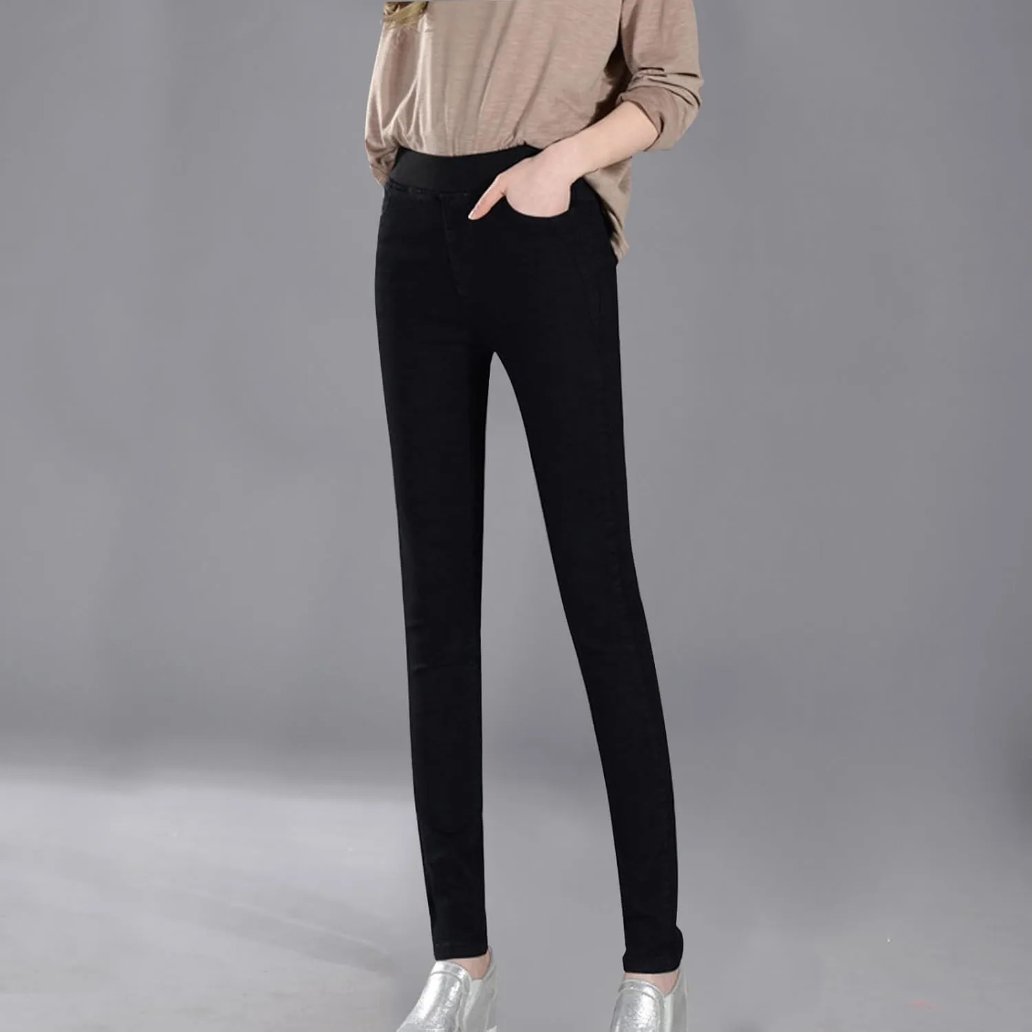 Women's Skinny Jean Ladies Casual Work Pants Stretch High Waisted Denim Trousers Lounge Wear Denim Tight Pants
