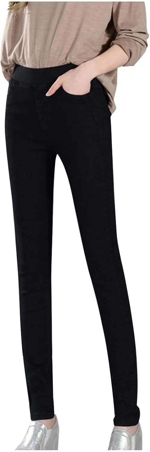 Women's Skinny Jean Ladies Casual Work Pants Stretch High Waisted Denim Trousers Lounge Wear Denim Tight Pants