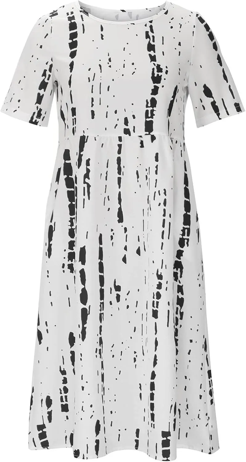 Womens Summer Dresses 2025 Casual Plus Size Dress Trendy Floral Boho Dress Flowy Spring Dress Shirt Dress with Pocket