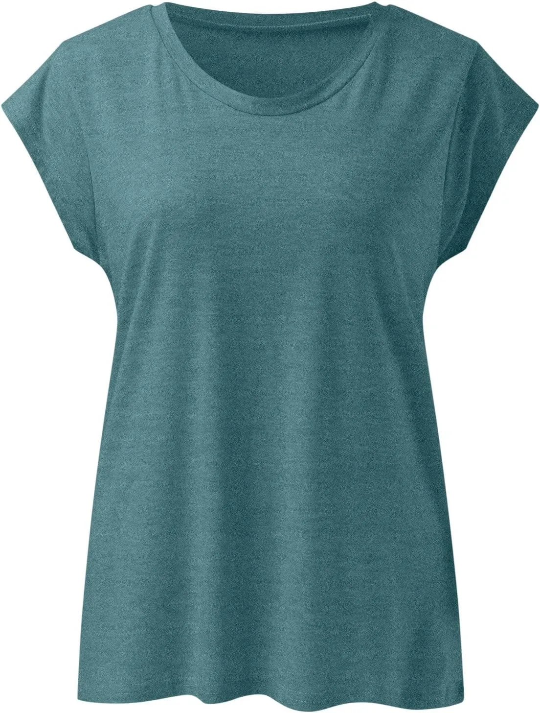 Women's Summer Tops 2025 Trendy Plus Size Cap Sleeve T Shirts Loose Fit Tank Top V Neck Solid Casual Tunic Blouse